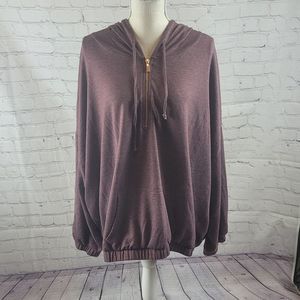 Live Well Light Purple 1/2 Zip Pullover Hoodie, sz 3X, Like New Condition